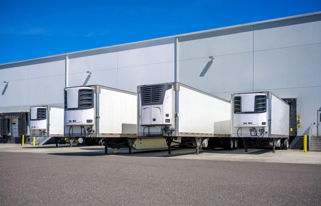 Refrigerated truck with GPS and temperature sensor